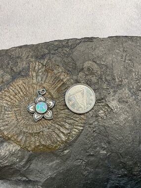 Australian opal flower pendant